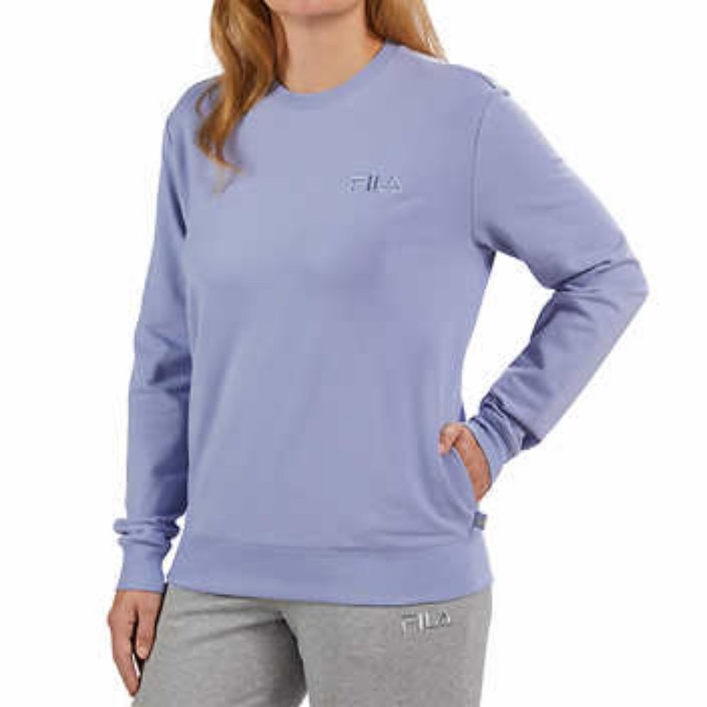 Fila Long Sleeve Crew Neck Sweatshirt with Pockets Purple XXL NWT